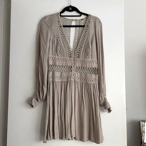 Free People Cut Out Long Sleeve Dress